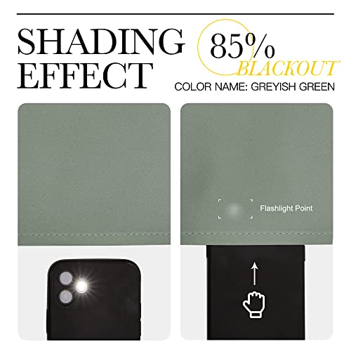 NICETOWN Blackout Curtain Panel, Greyish Green, 42" x 63", Grommet Top