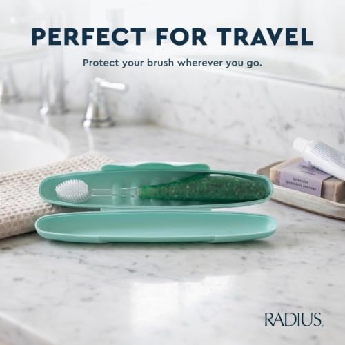 RADIUS Portable Toothbrush Travel Case - BPA-Free Light Blue