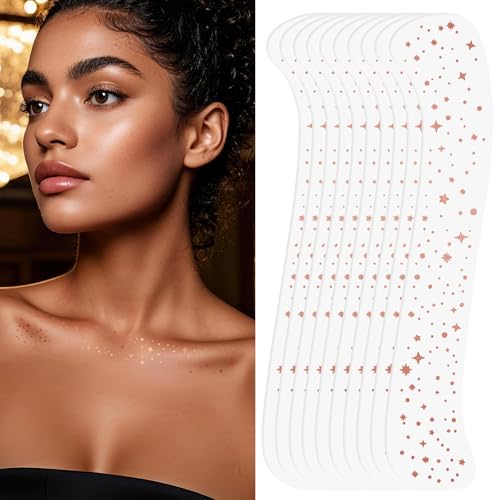 Rose Gold Glitter Freckles Body Patches Waterproof Makeup 10pcs