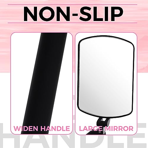 Large Square Lash Mirror for Eyelash Extensions, 260° Rotating Portable Eye Check Tool