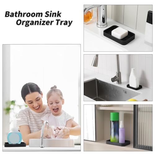 MicoYang Silicone Kitchen Sink Organizer Tray, 4.9" x 3.2" Non-Slip Holder