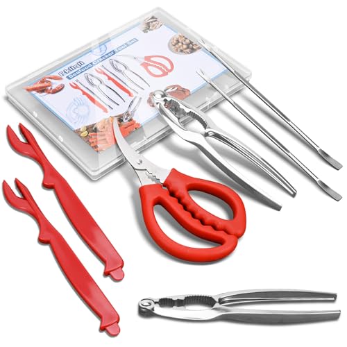 8-Piece Seafood Cracker Tool Set for Crab & Lobster - Storage Box Included
