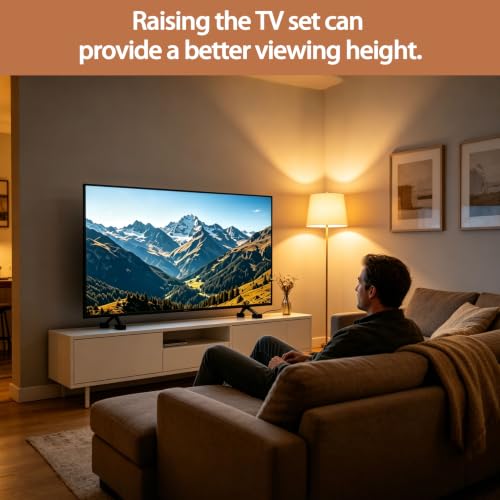 Heavy-Duty Stackable TV Stand Risers - Adjustable Non-Slip Elevation Pads