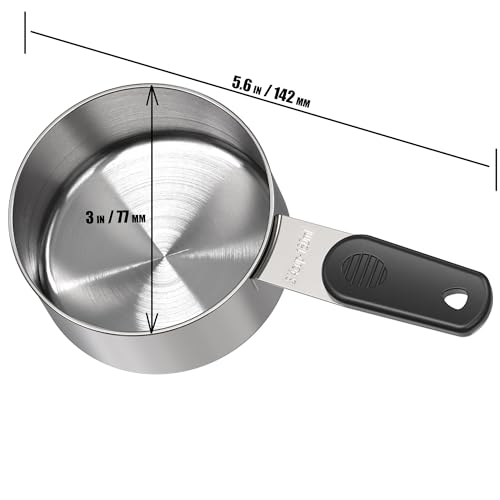 3/4 Cup Stainless Steel Magnetic Measuring Cup - Durable Kitchen Tool