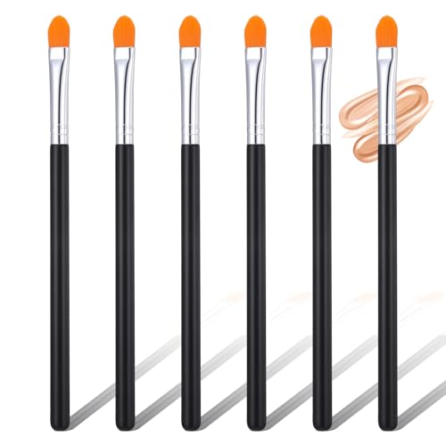 6Pcs Flat Round Eyeshadow Primer & Concealer Brush Set