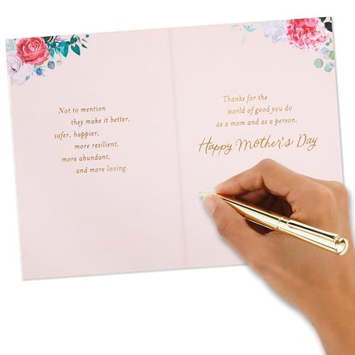 Hallmark Mother's Day Card - Moms Make the World Go Round Floral Gemstone