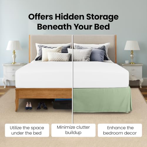 Utopia Bedding King Bed Skirt - 16 Inch Drop, Sage Microfiber