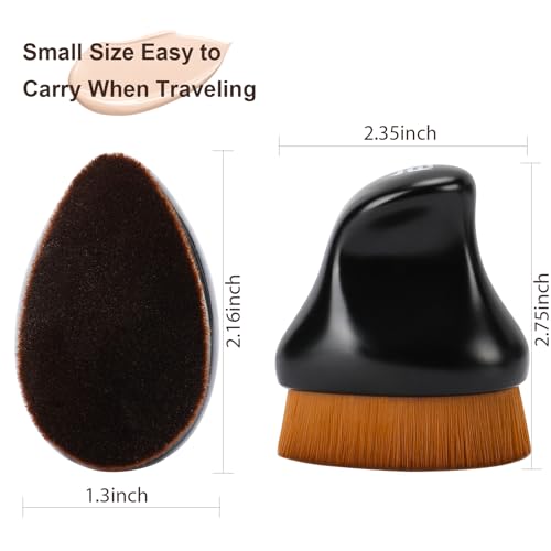 BEAUTYFACTOR Kabuki Foundation Makeup Brush - Matte Black Ergonomic Blending Brush for Liquid and Cream Cosmetics