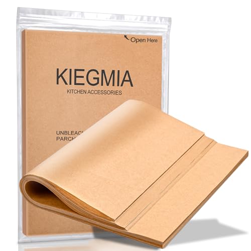 KIEGMIA 120 PCS Unbleached Parchment Paper Sheets - 9x13 Inch Non-Stick Baking Paper