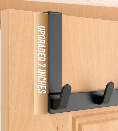 Heavy Duty Over Door Hooks Hanger for Coats & Towels - Black