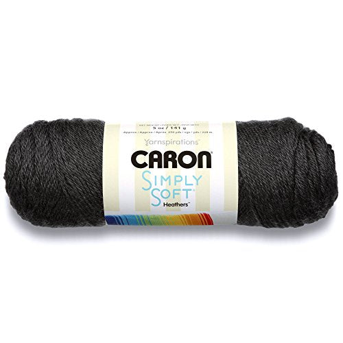 Caron Simply Soft Heathers Yarn, Charcoal Heather, 5 oz - 1 Ball