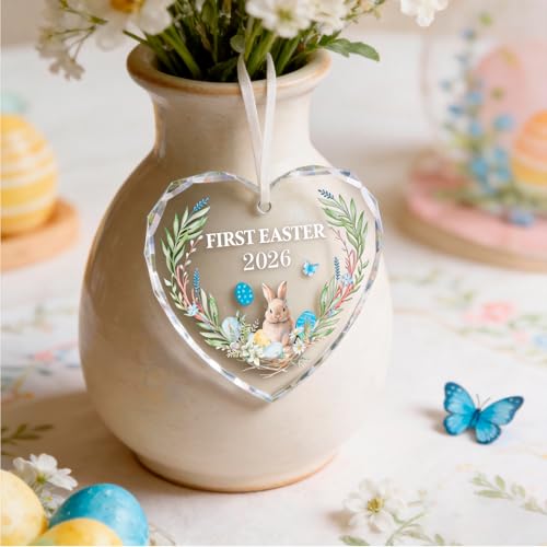 HOWAF My First Easter Ornament for Baby Boy - Acrylic Keepsake with Gift Box