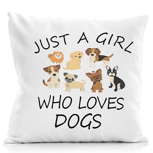 NATSUNO Dog Throw Pillow Cover - Soft Flannel Decorative Case 18x18 Inch