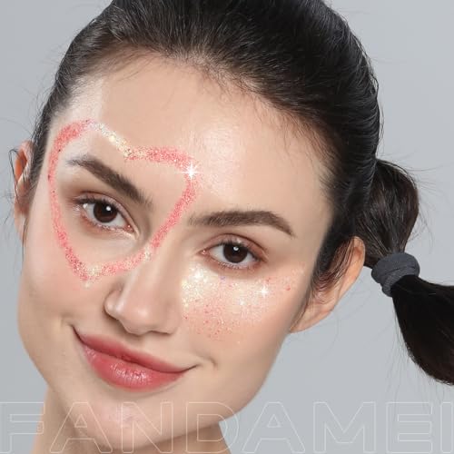 Fandamei Face and Body Glitter Gel Palettes, 2-Piece 8-Color Set