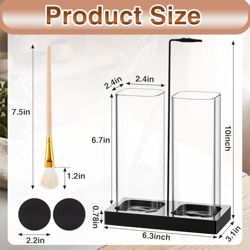 Zhehao 2-in-1 Incense Holder Set with Glass Ash Catcher