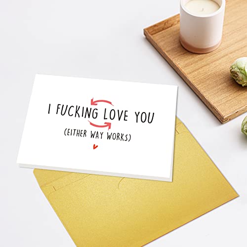Spercy Naughty Valentine's Day Card for Him & Her - I Love You