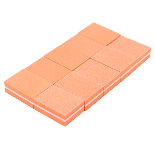 Yimart 20-Pack Double-Sided Mini Nail Buffer Blocks, Orange Sponge Files for Manicure