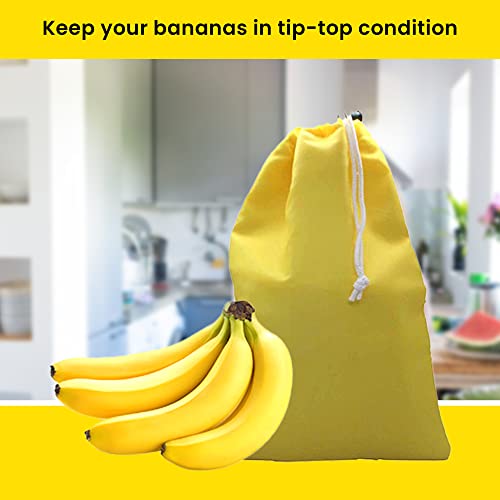 Banana Drawstring Preserve Bag - Reusable & Washable - One Size - Keep Bananas Fresh Longer