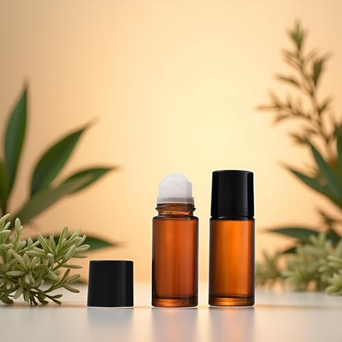30ml Brown Glass Essential Oil Roller Bottles 2 Pcs Refillable
