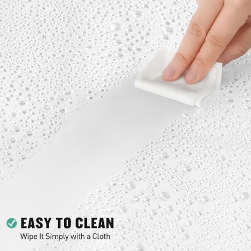 MitoVilla PEVA Shower Curtain Liner, Waterproof White, 72" x 72"