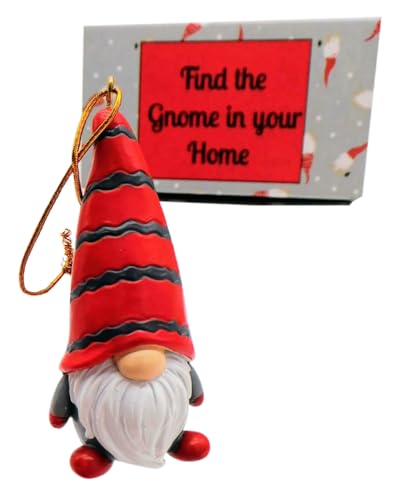 Scandinavian Gnome Ornament Set with Handpainted Figurine for Christmas Decor