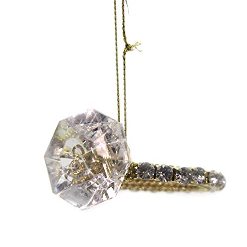 Holiday Shiny Diamond Ring Ornament for Christmas Tree Decor