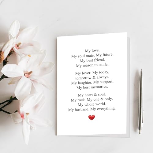 Romantic Anniversary Card for Husband - Birthday & Valentine's Gift