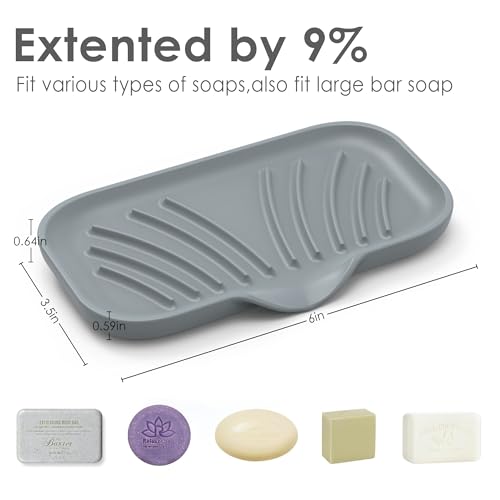 Jalopink 2 Pack Self-Draining Soap Holder - Gray Pink