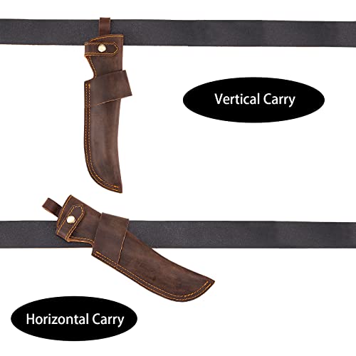 Dark Brown Leather Knife Sheath for 5-Inch Blades - Chef Knife Holder