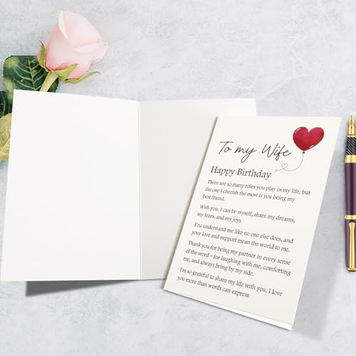 Sweet Wife Birthday Card with Poem - Perfect Gift from Husband