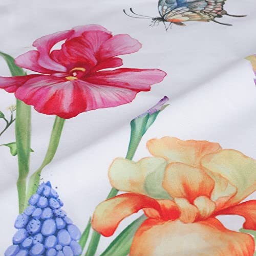 Bonhause Floral Throw Pillow Covers Set of 4, 18x18 Inch Velvet Cushion Cases for Home Decor