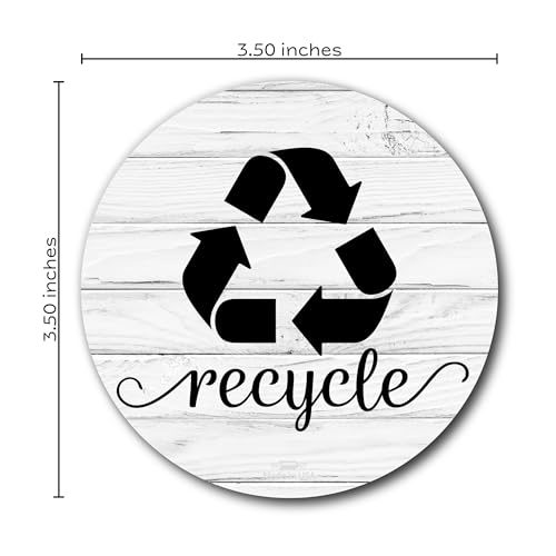 Rustic Trash and Recycle Magnets - 3.5" Kitchen Stickers