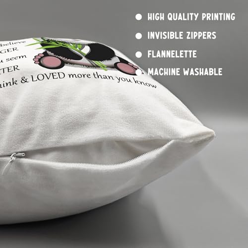 Braver Than You Believe Panda Throw Pillow Cover - 18x18 Inch Flannel Cushion for Home Decor