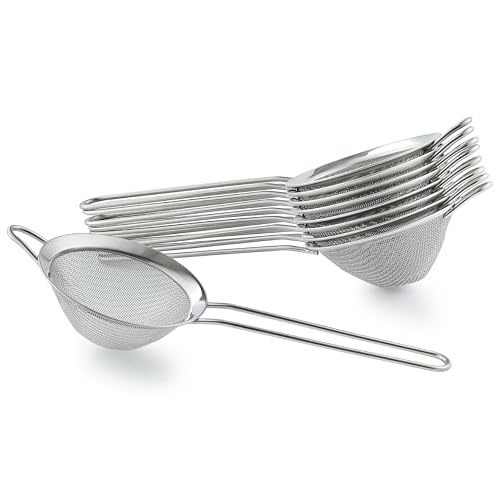 OLULU 9-Pack Stainless Steel Fine Mesh Strainer Set – 3.2-Inch Mini Strainers