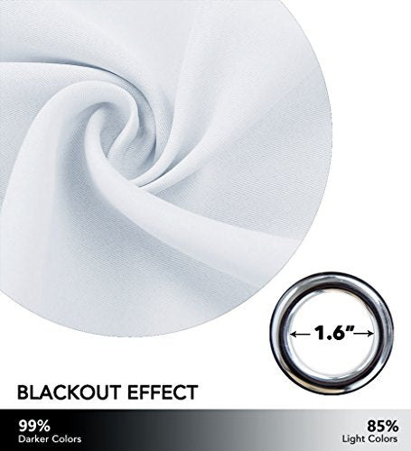 NICETOWN Extra Wide Sliding Door Curtain, 70"W x 72"L, Pure White Grommet