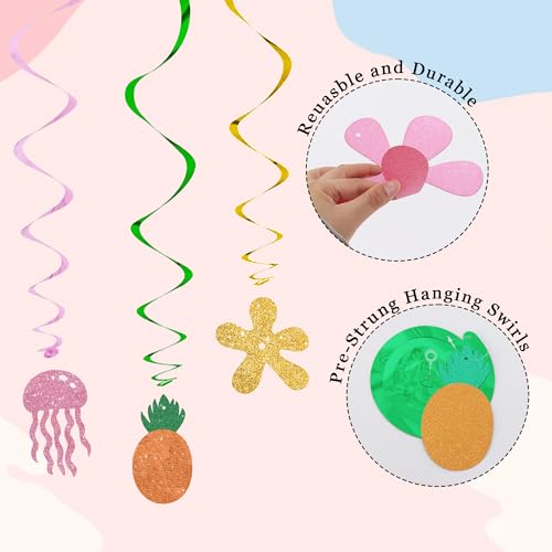 15Pcs Yellow Cartoon Hanging Swirl Decorations for Parties