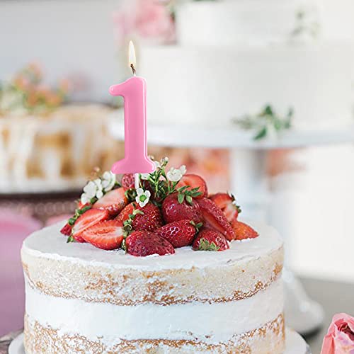 Pink Number 5 Birthday Candle - 2.76” Decorative Cake Candle