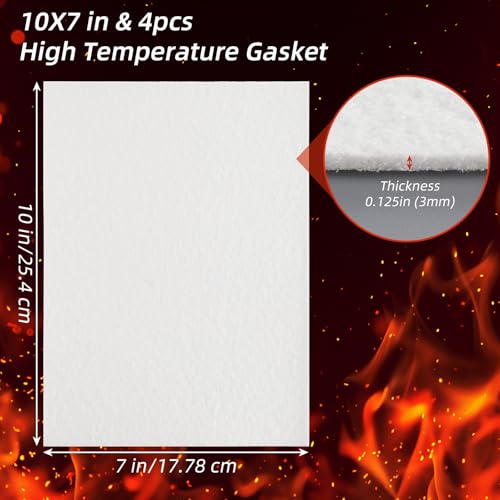 High-Temperature Ceramic Fiber Gasket Paper - 4 Sheets, 7x10 inches