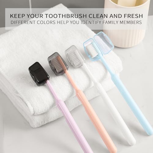 Muslish 20-Pack Toothbrush Covers, Portable Head Protector Caps for Travel & Home (Gray)