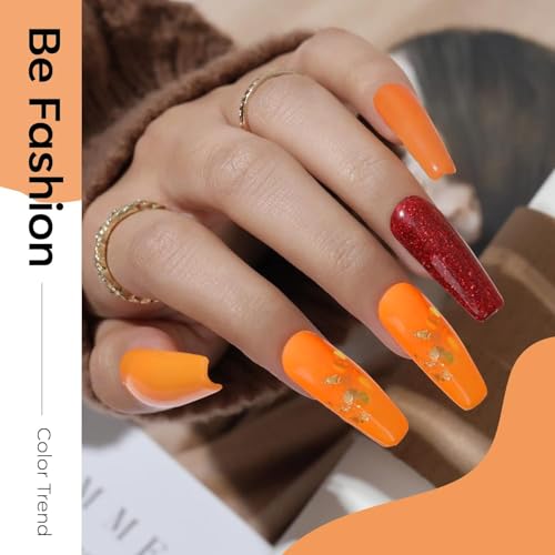 Modelones Fall Orange Gel Nail Polish UV LED Soak Off 15ml