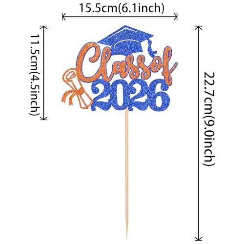 Class of 2026 Graduation Cake Topper - Glittery Congrats Cap