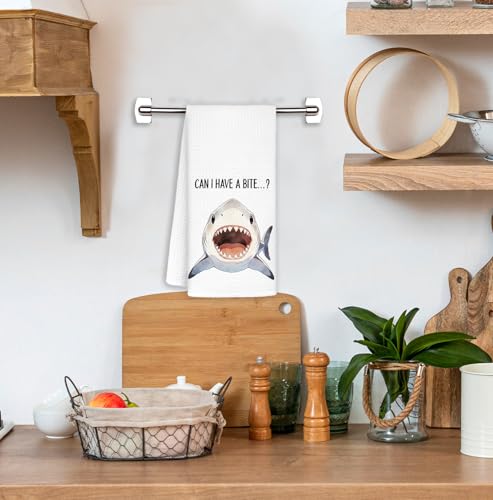Cute Shark Kitchen Towels - 16x24 Inch Decorative Hand Towels