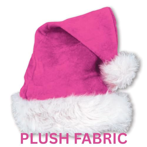Beistle Plush Santa Hat for Holiday & Christmas Parties - Cerise