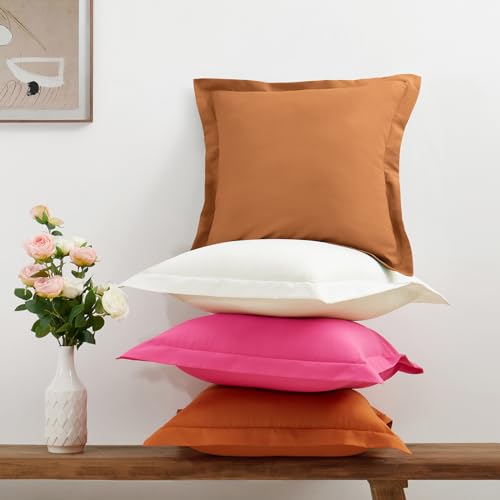 Pumpkin Microfiber Throw Pillow Covers - Set of 2, 18x18 Inches
