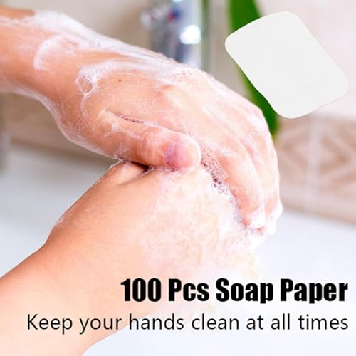 Jinshining Portable Disposable Paper Soap Sheets 100 Pack for Travel