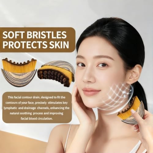 NOVWEE Lymphatic Contour Face Brush for Jawline Sculpting and Puffiness