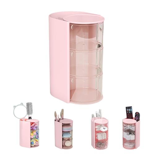 Arsenova Rotating 3-Tier Hair Accessories Organizer & Makeup Brush Holder