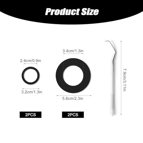 4PCS Gasket Replacement for YETI Yonder 20/25/34/50 oz Water Bottle, Silicone Sealing Ring Gaskets Seal Parts Leak-Proof Tumbler Lid O Ring Replacement BPA Free