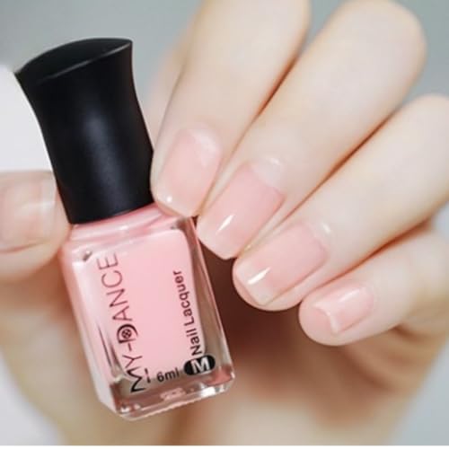 Milky Nude Pink Jelly Nail Polish Fast Drying Sheer Lacquer 6ml
