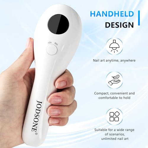 Jodsone Cordless Portable Mini Nail Lamp LED Display Rechargeable